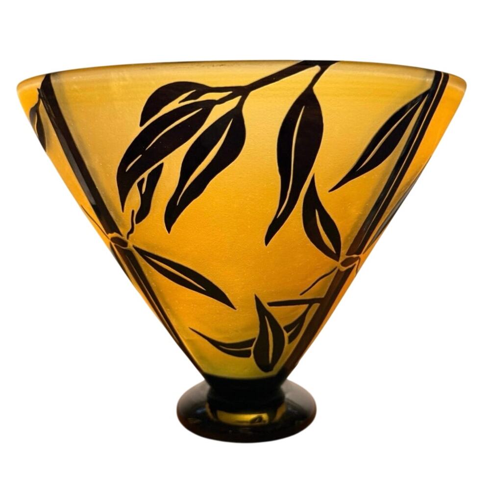 Steven Correia Art Glass Bowl Limited Edition Signed Numbered Bamboo 46/500